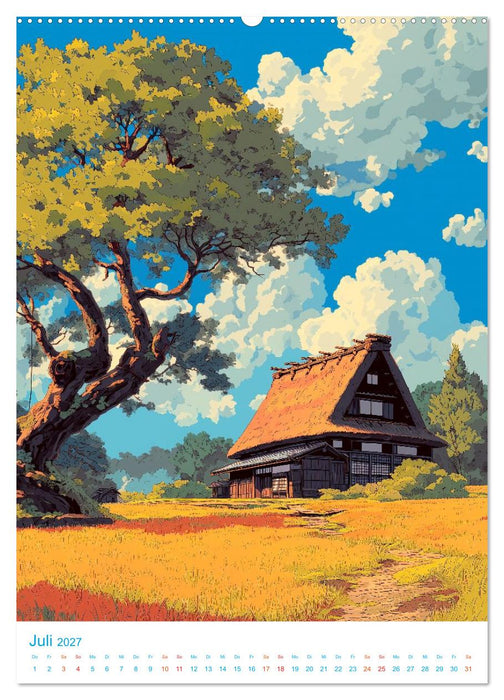 Japanische Häuser - im Anime-Stil (CALVENDO Premium Wandkalender 2027)