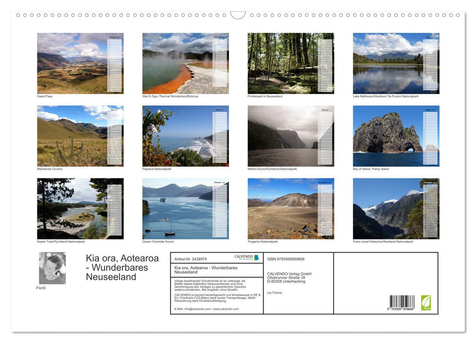 Kia ora, Aotearoa - Wunderbares Neuseeland (CALVENDO Wandkalender 2027)