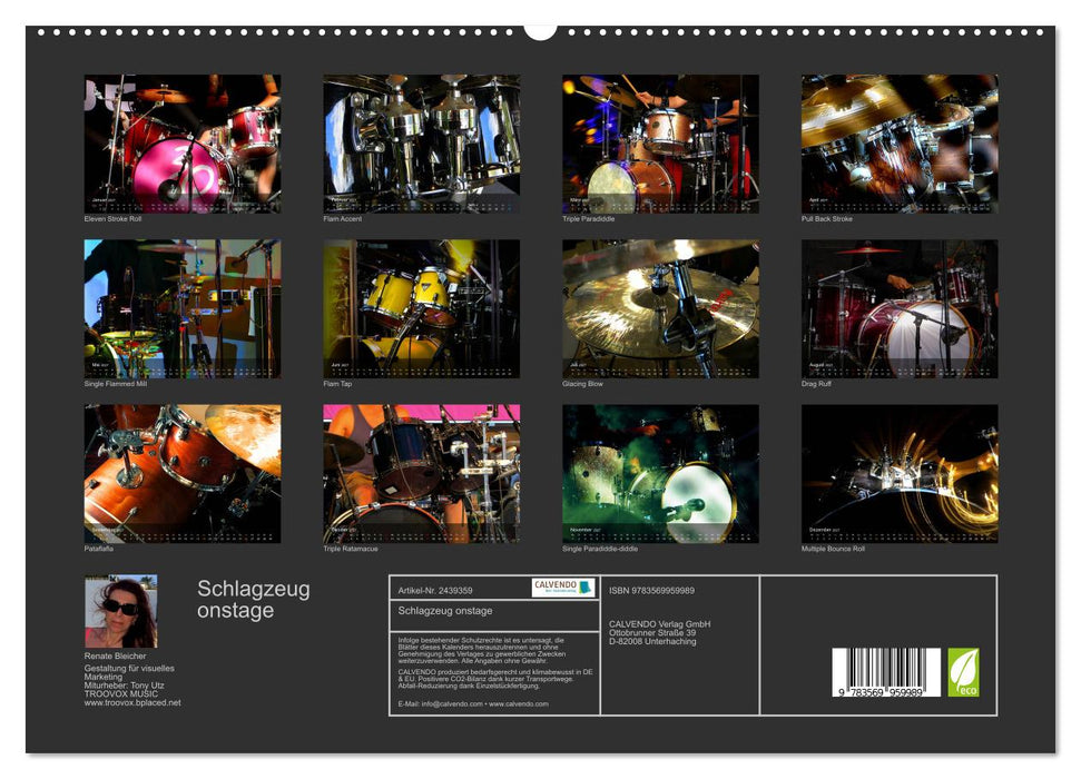 Schlagzeug onstage (CALVENDO Premium Wandkalender 2027)