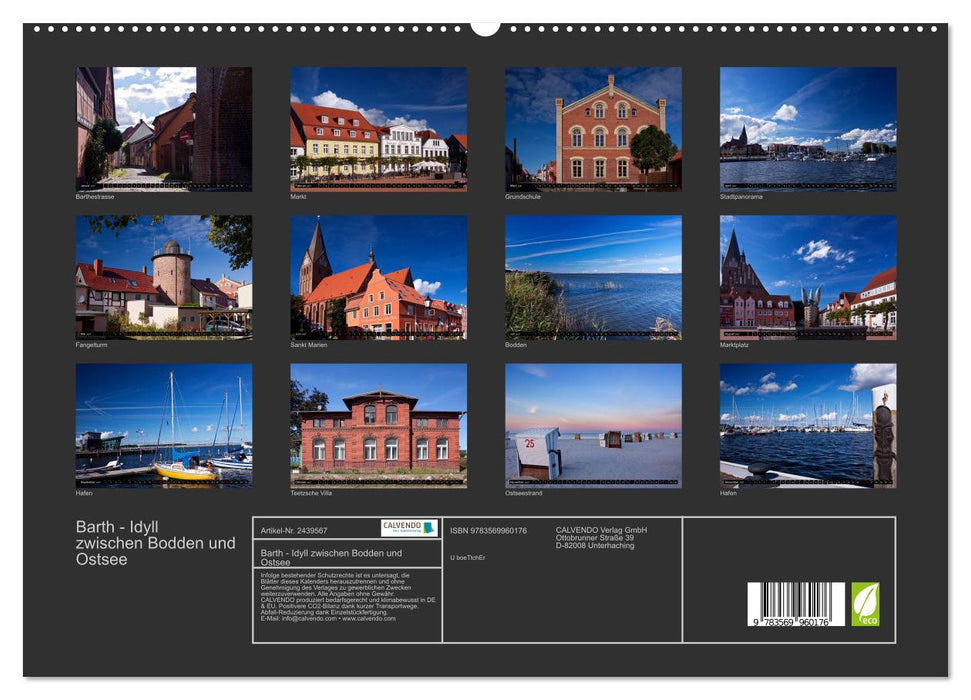 Barth - Idyll zwischen Bodden und Ostsee (CALVENDO Premium Wandkalender 2027)