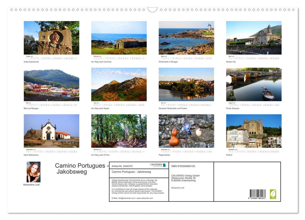 Camino Portugues - Jakobsweg (CALVENDO Wandkalender 2027)