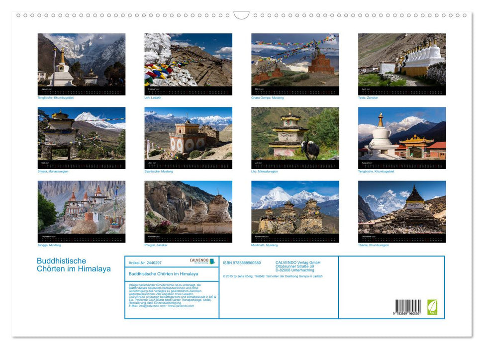 Buddhistische Chörten im Himalaya (CALVENDO Wandkalender 2027)