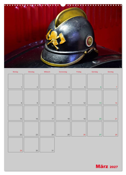 Alte Feuerwehrhelme - Terminplaner (CALVENDO Wandkalender 2027)