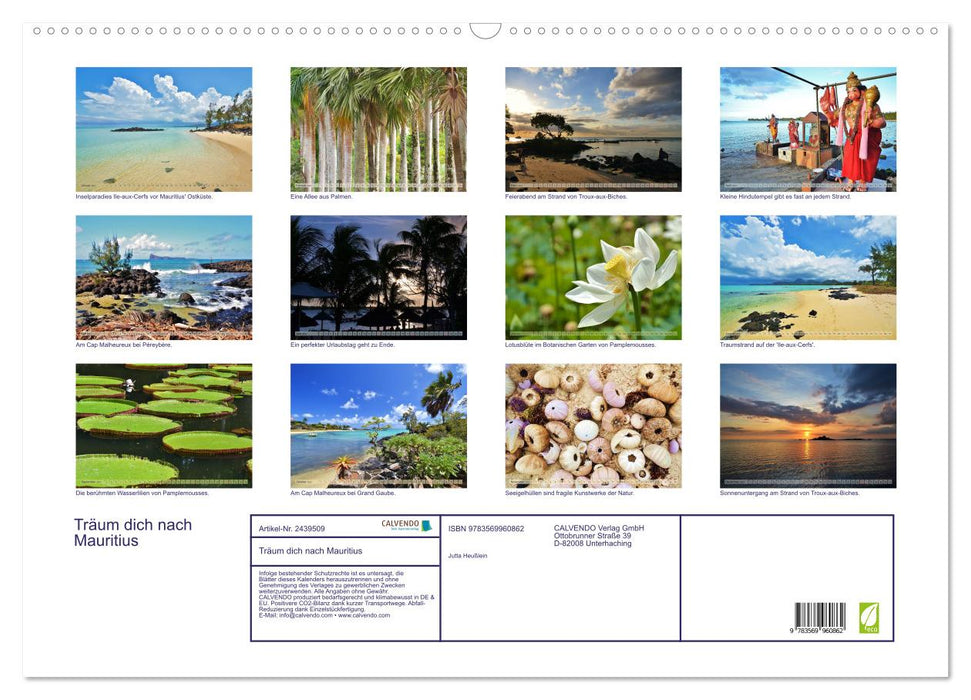 Träum dich nach Mauritius (CALVENDO Wandkalender 2027)