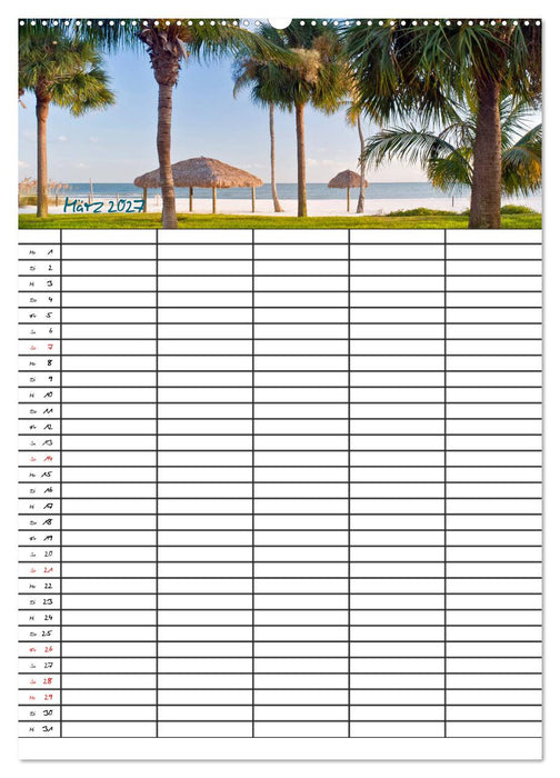 Idyllisches Florida / Familienplaner (CALVENDO Wandkalender 2027)