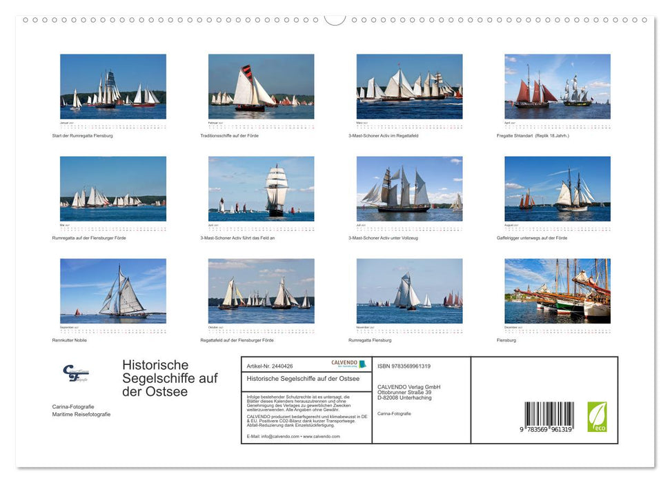 Historische Segelschiffe auf der Ostsee (CALVENDO Premium Wandkalender 2027)