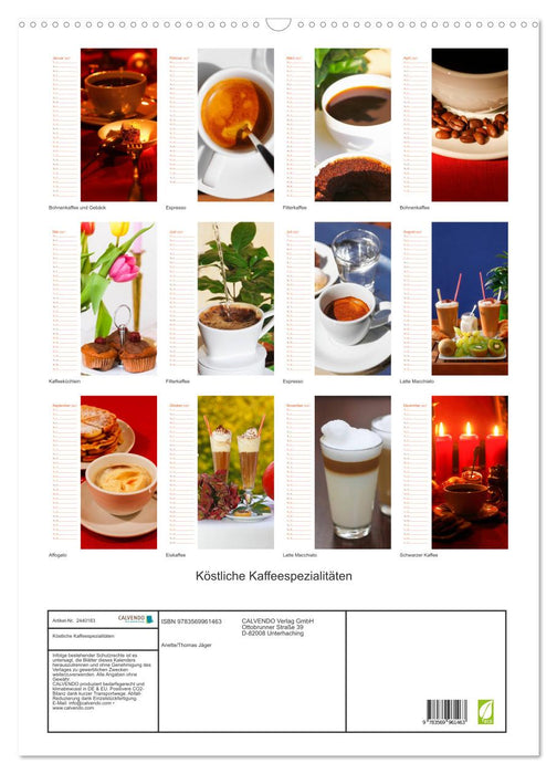 Köstliche Kaffeespezialitäten (CALVENDO Wandkalender 2027)