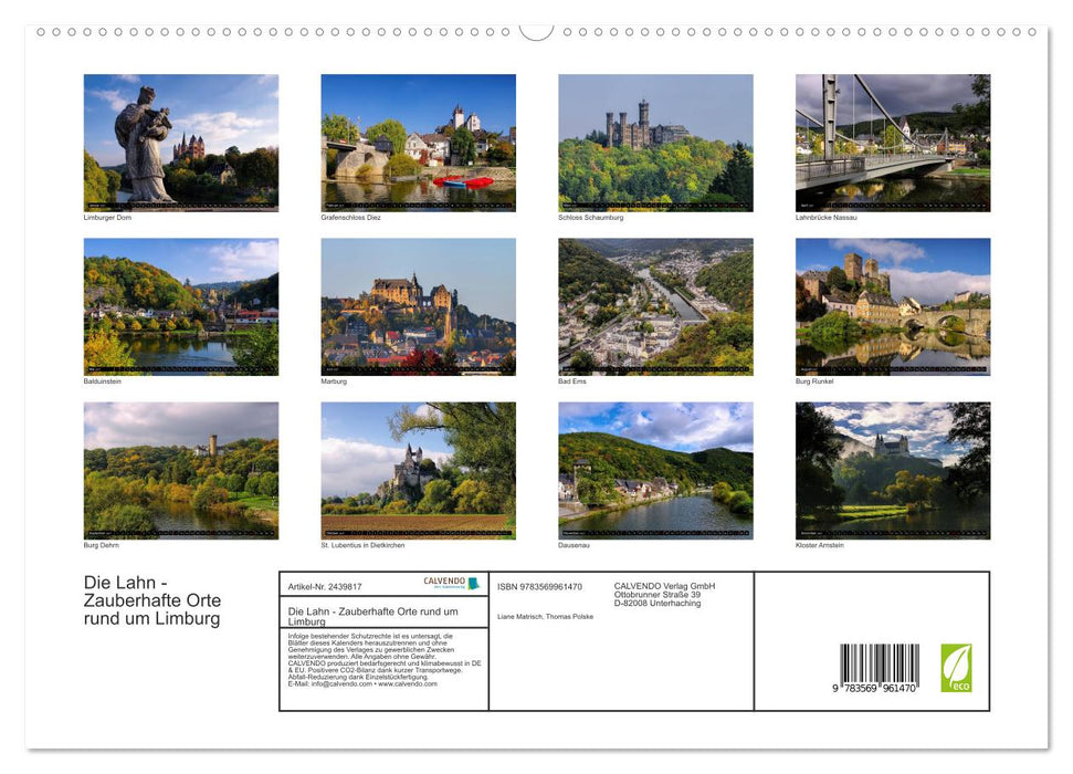 Die Lahn - Zauberhafte Orte rund um Limburg (CALVENDO Premium Wandkalender 2027)