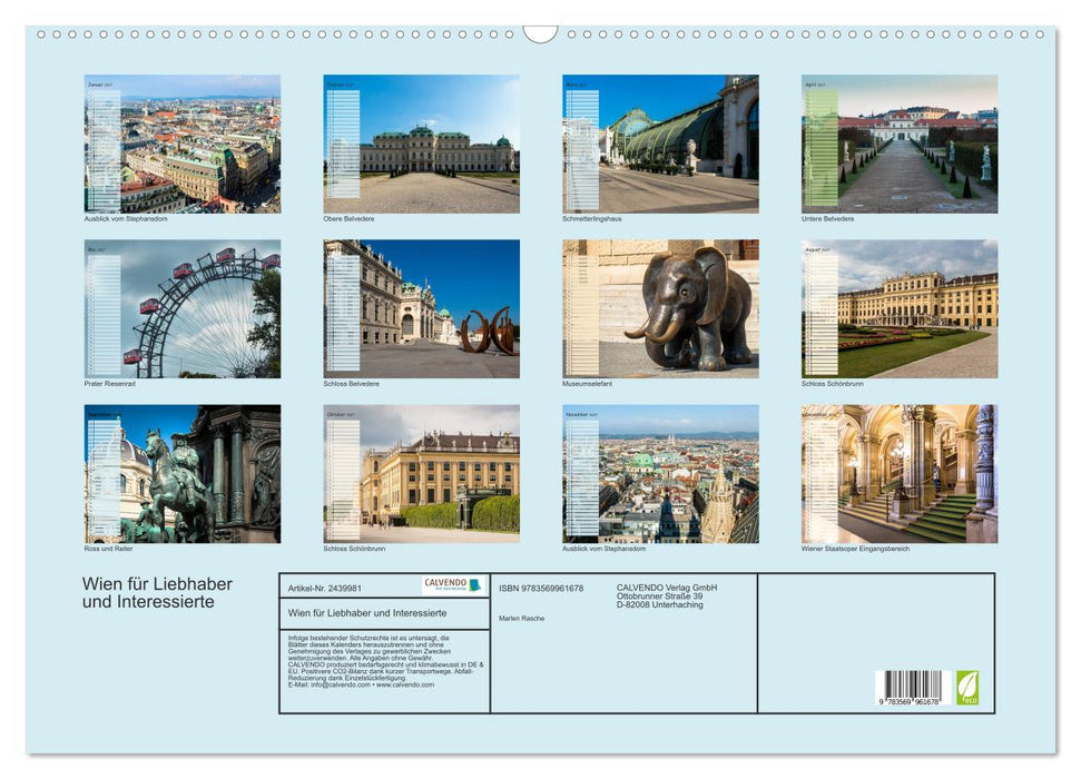 Wien für Liebhaber und Interessierte (CALVENDO Wandkalender 2027)