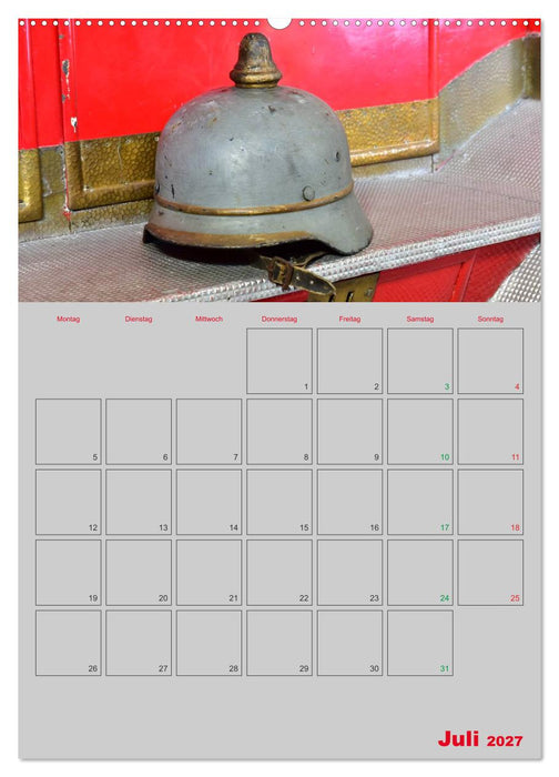 Alte Feuerwehrhelme - Terminplaner (CALVENDO Premium Wandkalender 2027)