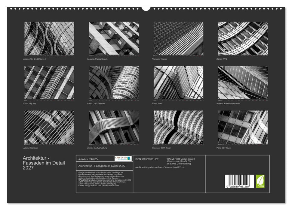 Architektur - Fassaden im Detail 2027 (CALVENDO Premium Wandkalender 2027)