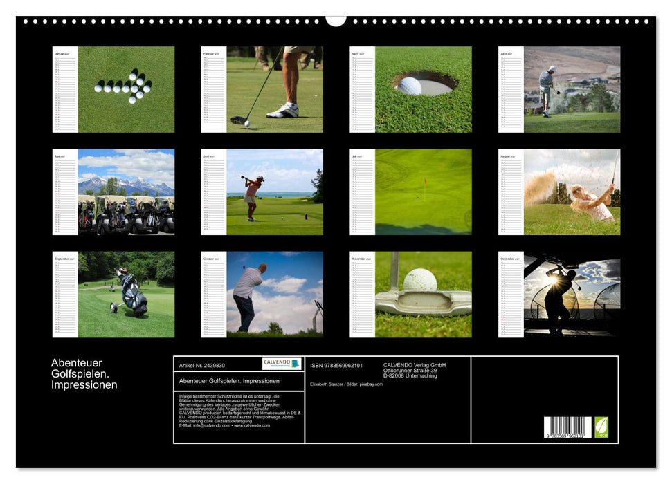 Abenteuer Golfspielen. Impressionen (CALVENDO Wandkalender 2027)