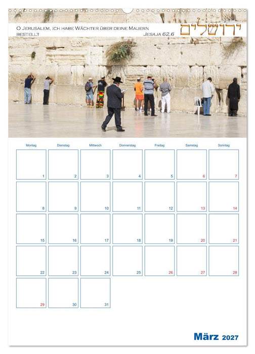 Jerusalem Kalender mit Bibelworten und Planer! (CALVENDO Wandkalender 2027)