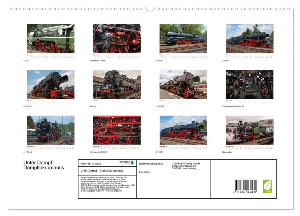 Unter Dampf - Dampflokromantik (CALVENDO Premium Wandkalender 2027)