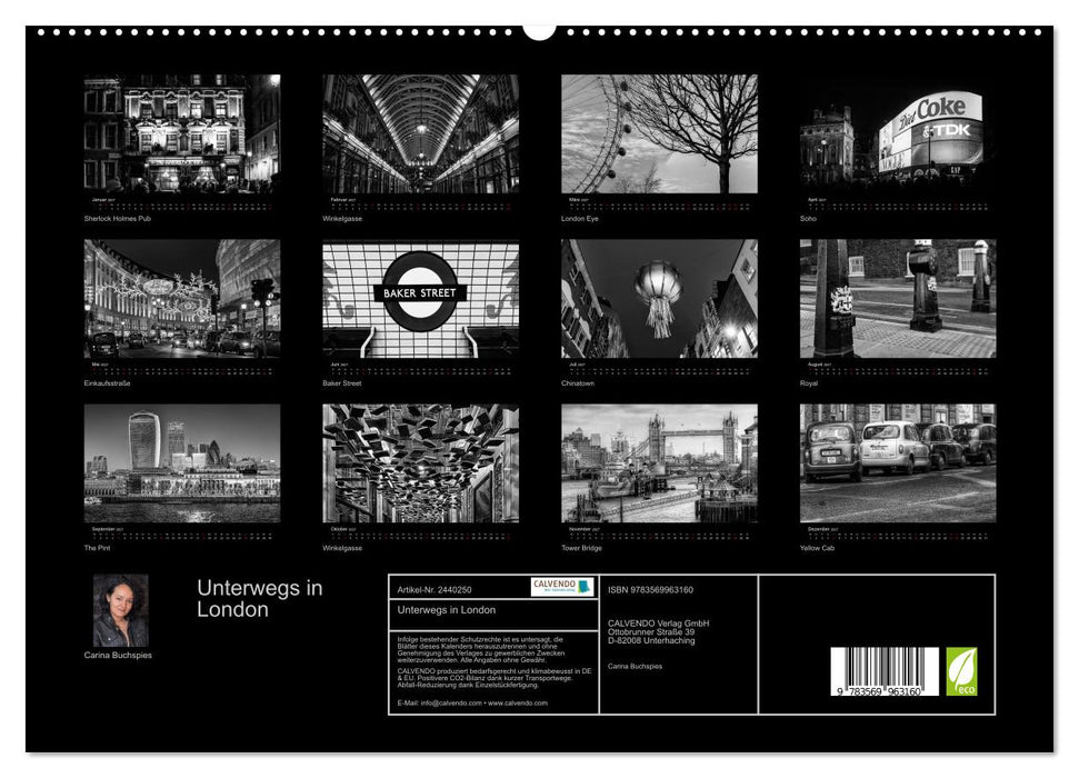Unterwegs in London (CALVENDO Premium Wandkalender 2027)