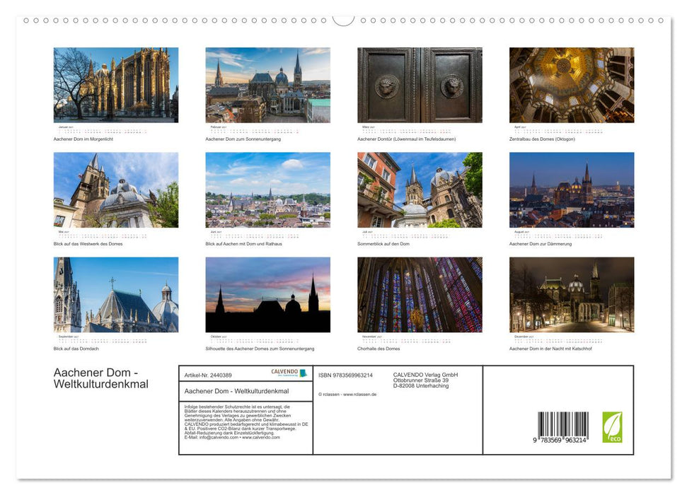 Aachener Dom - Weltkulturdenkmal (CALVENDO Premium Wandkalender 2027)