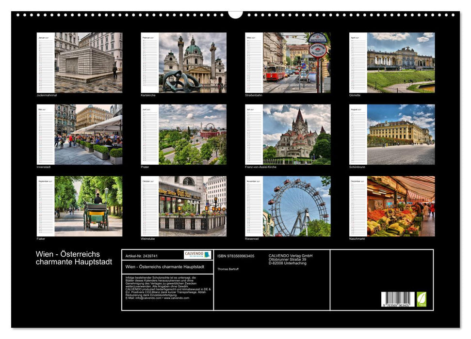 Wien - Österreichs charmante Hauptstadt (CALVENDO Wandkalender 2027)