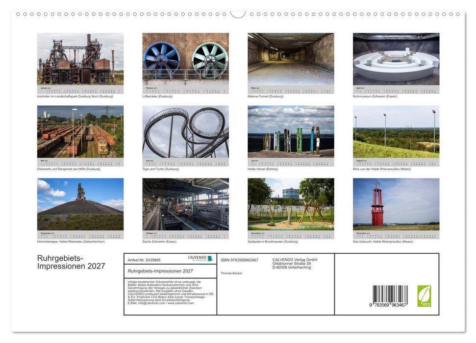 Ruhrgebiets-Impressionen 2027 (CALVENDO Premium Wandkalender 2027)