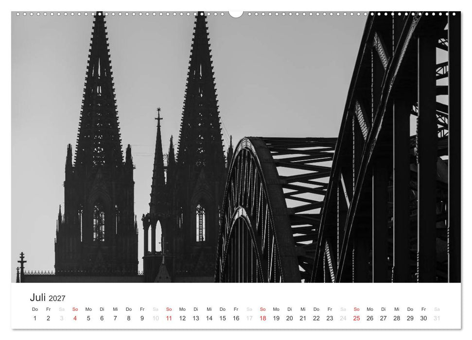 Köln - monochrome Ansichten (CALVENDO Premium Wandkalender 2027)