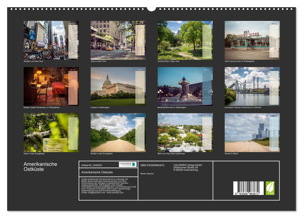 Amerikanische Ostküste (CALVENDO Premium Wandkalender 2027)