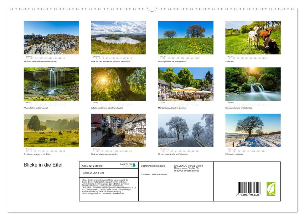 Blicke in die Eifel (CALVENDO Premium Wandkalender 2027)
