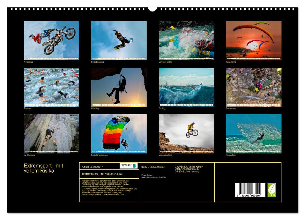 Extremsport - mit vollem Risiko (CALVENDO Premium Wandkalender 2027)