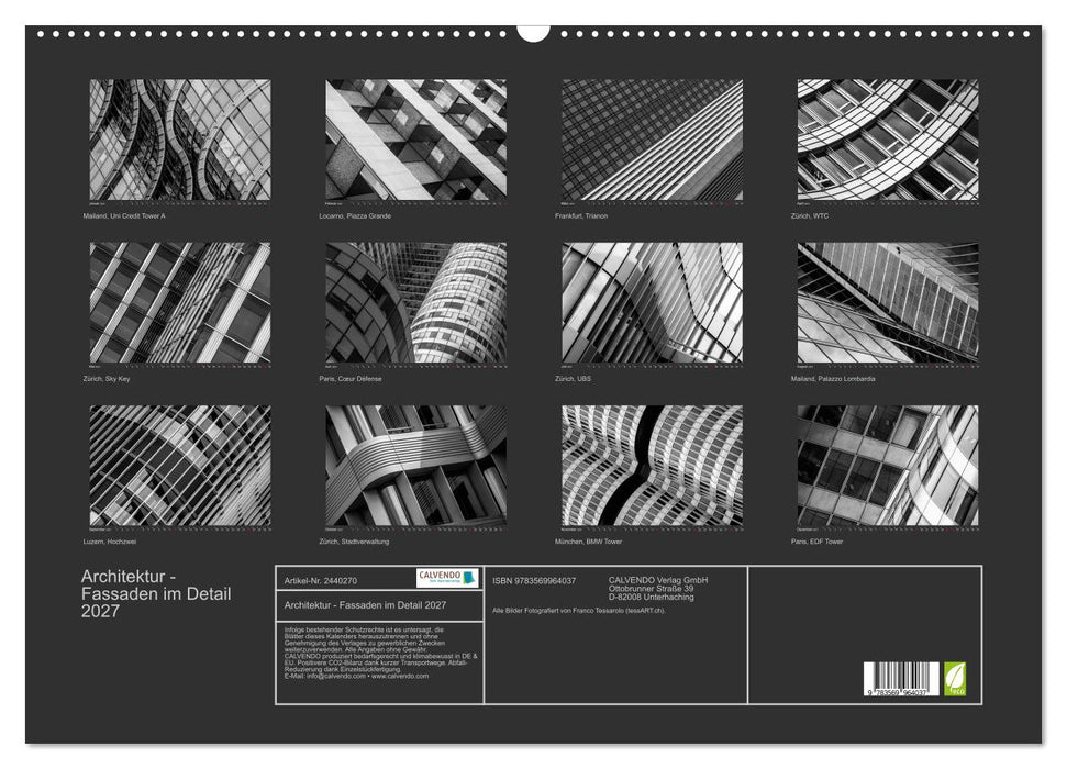 Architektur - Fassaden im Detail 2027 (CALVENDO Wandkalender 2027)