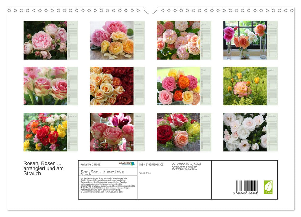Rosen, Rosen... arrangiert und am Strauch (CALVENDO Wandkalender 2027)