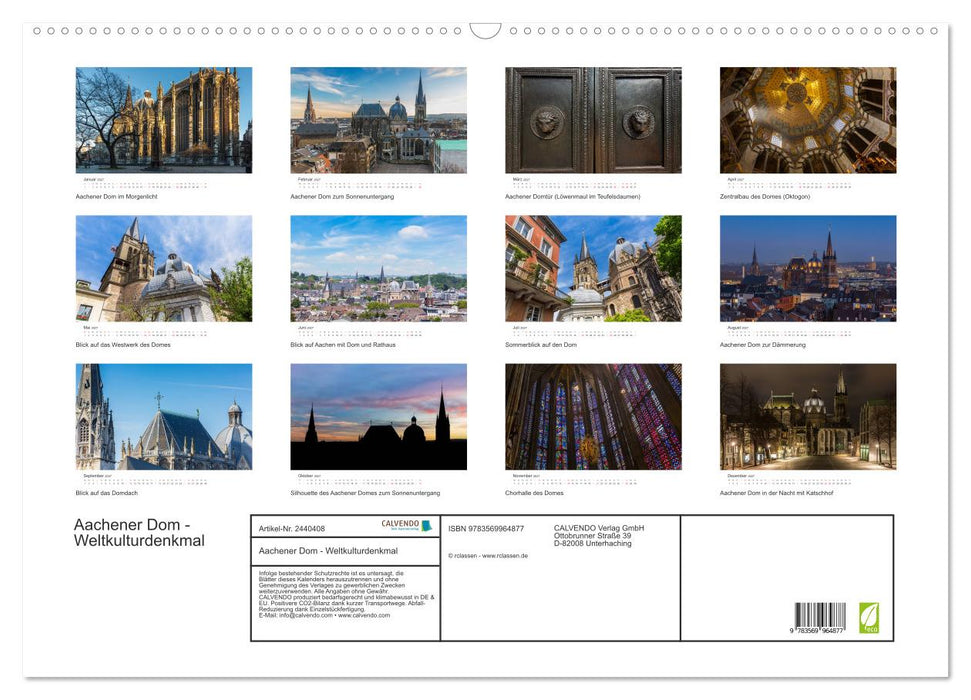 Aachener Dom - Weltkulturdenkmal (CALVENDO Wandkalender 2027)