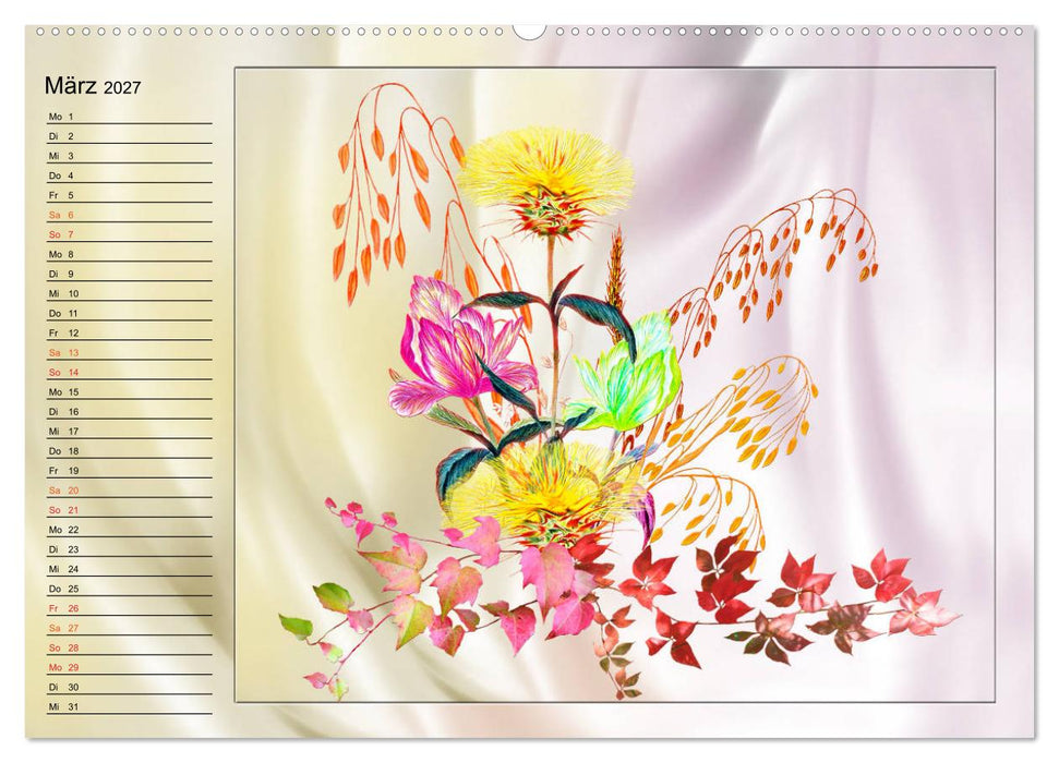 Blumen-Zeichnungen (CALVENDO Wandkalender 2027)