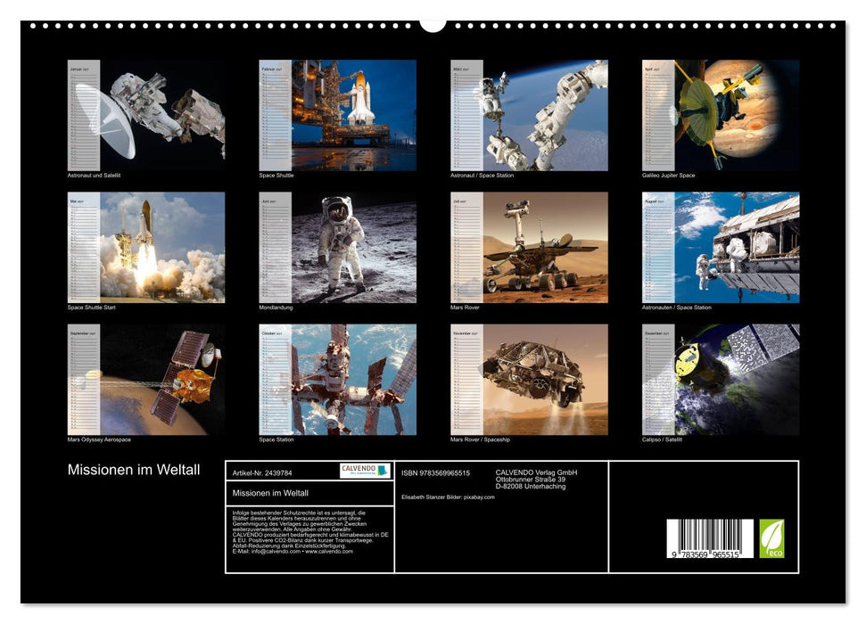 Missionen im Weltall (CALVENDO Premium Wandkalender 2027)