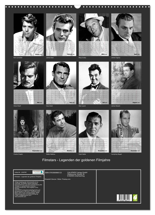 Filmstars - Legenden der goldenen Filmjahre (CALVENDO Wandkalender 2027)