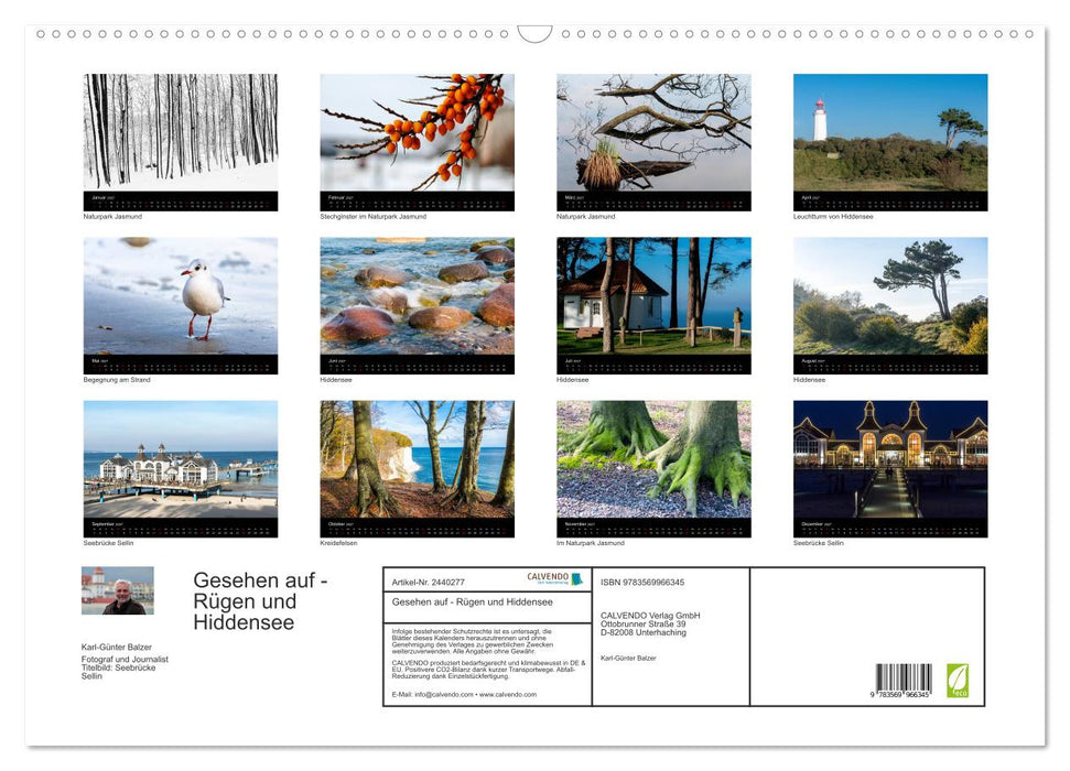 Gesehen auf - Rügen und Hiddensee (CALVENDO Wandkalender 2027)