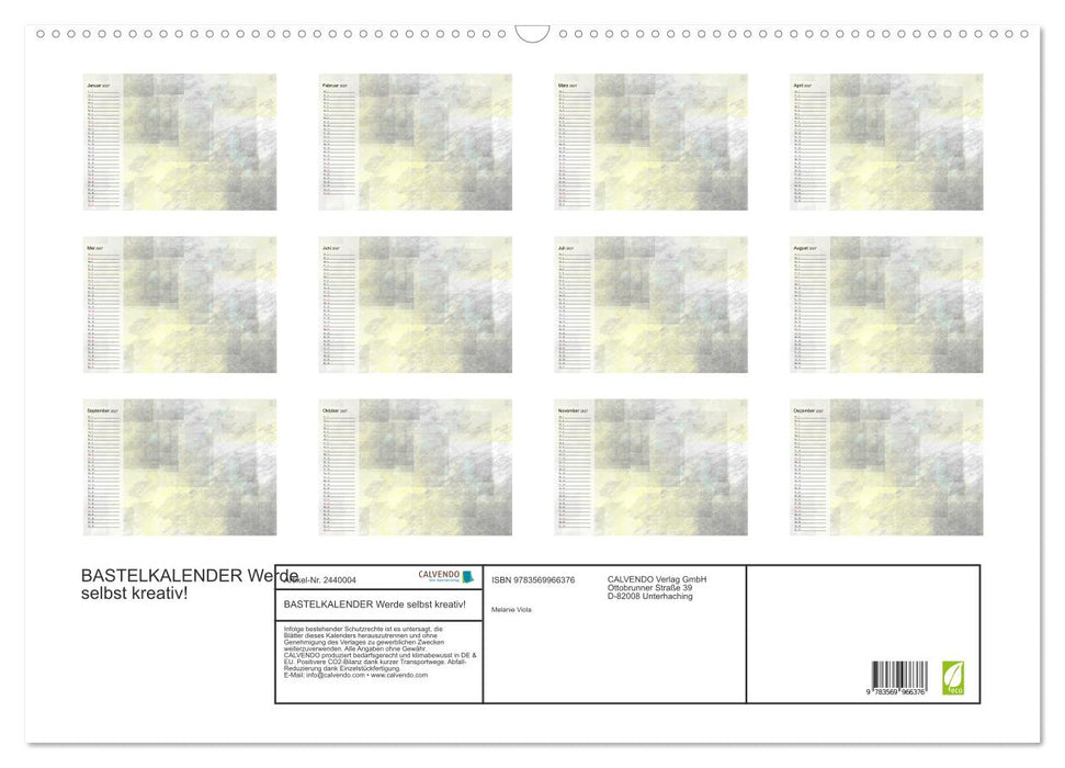 BASTELKALENDER Werde selbst kreativ! (CALVENDO Wandkalender 2027)