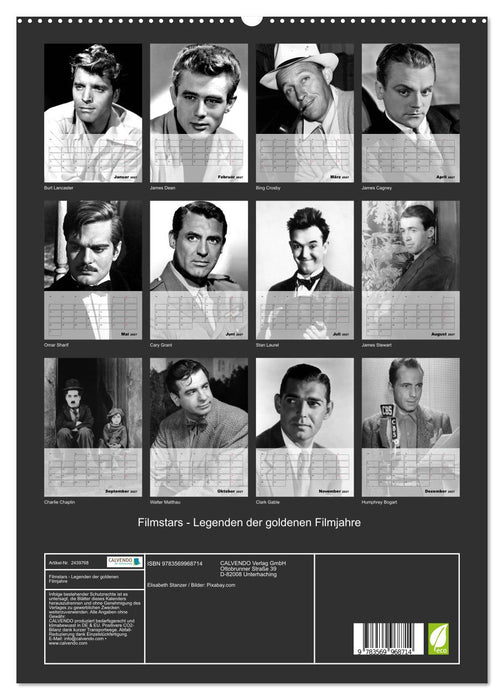 Filmstars - Legenden der goldenen Filmjahre (CALVENDO Premium Wandkalender 2027)