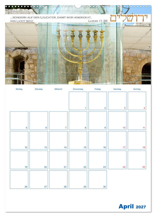 Jerusalem Kalender mit Bibelworten und Planer! (CALVENDO Premium Wandkalender 2027)