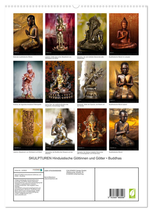 SKULPTUREN Hinduistische Göttinnen und Götter • Buddhas (CALVENDO Premium Wandkalender 2027)