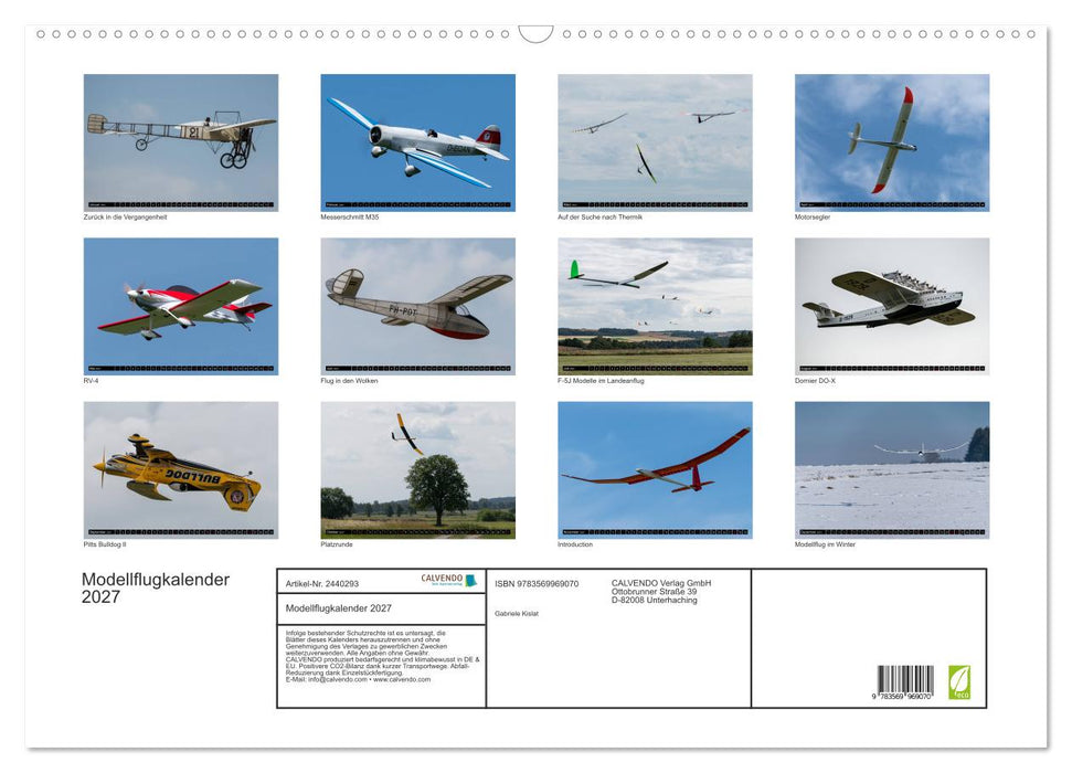 Modellflugkalender 2027 (CALVENDO Wandkalender 2027)