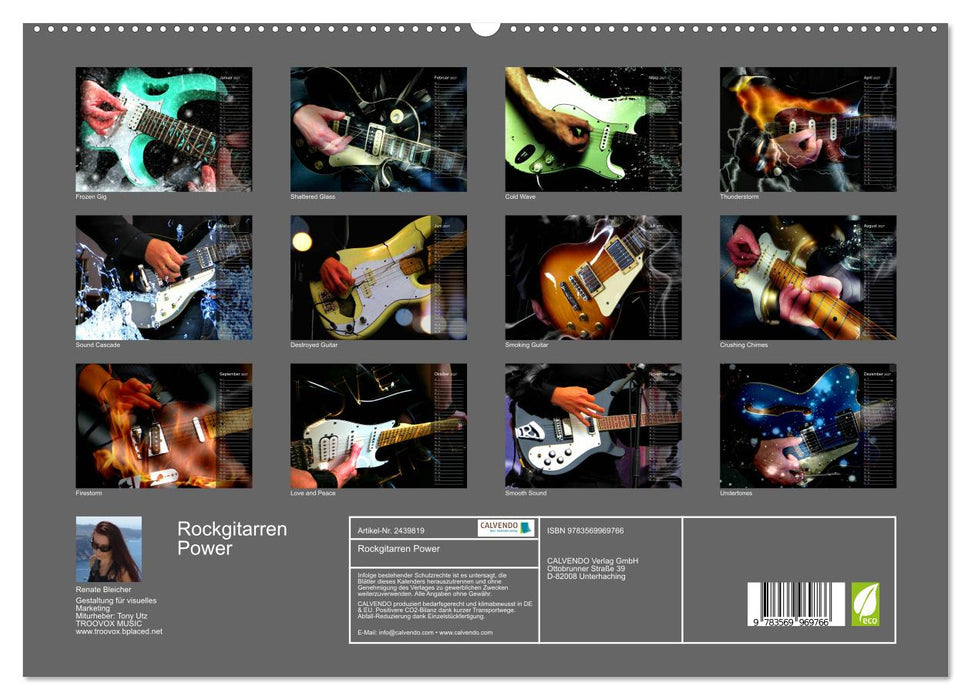 Rockgitarren Power (CALVENDO Premium Wandkalender 2027)