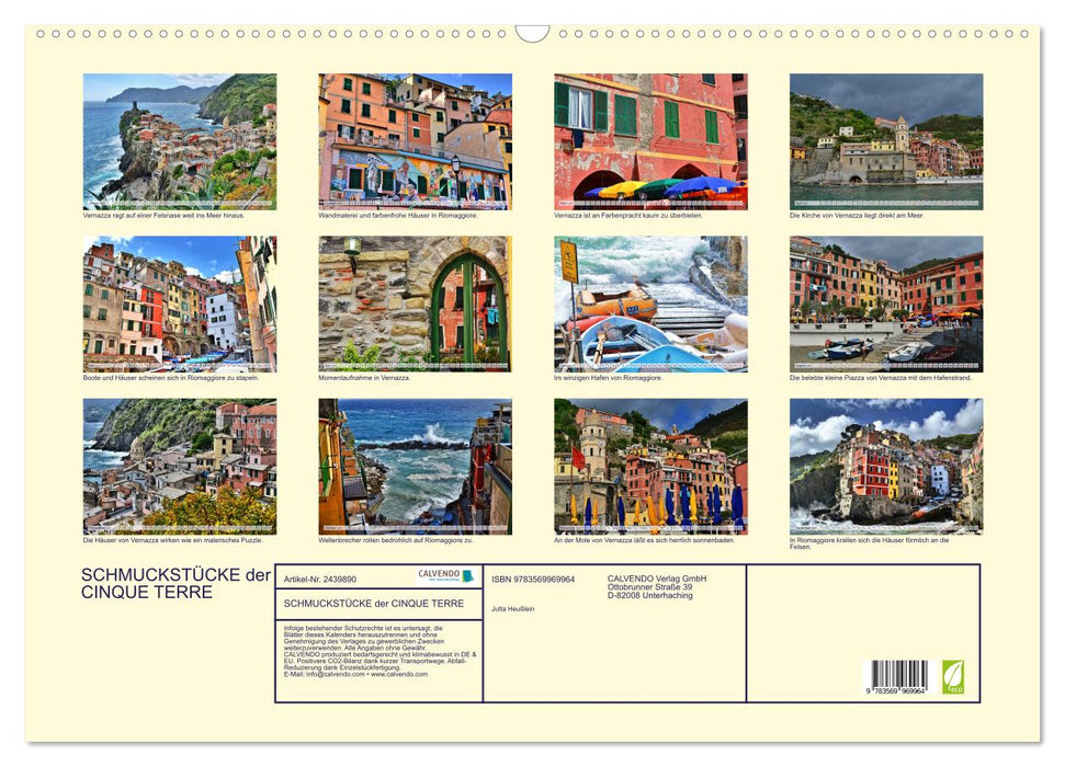 SCHMUCKSTÜCKE der CINQUE TERRE (CALVENDO Wandkalender 2027)