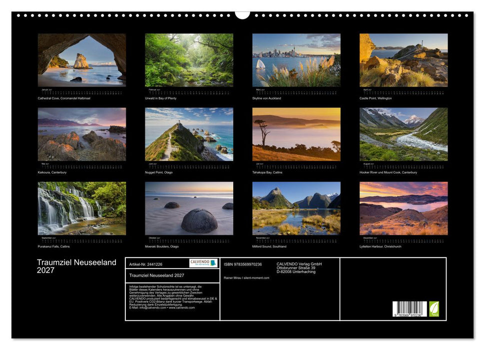 Traumziel Neuseeland 2027 (CALVENDO Wandkalender 2027)