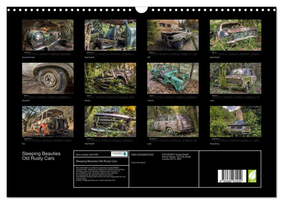 Sleeping Beauties Old Rusty Cars (CALVENDO Monthly Calendar 2027)