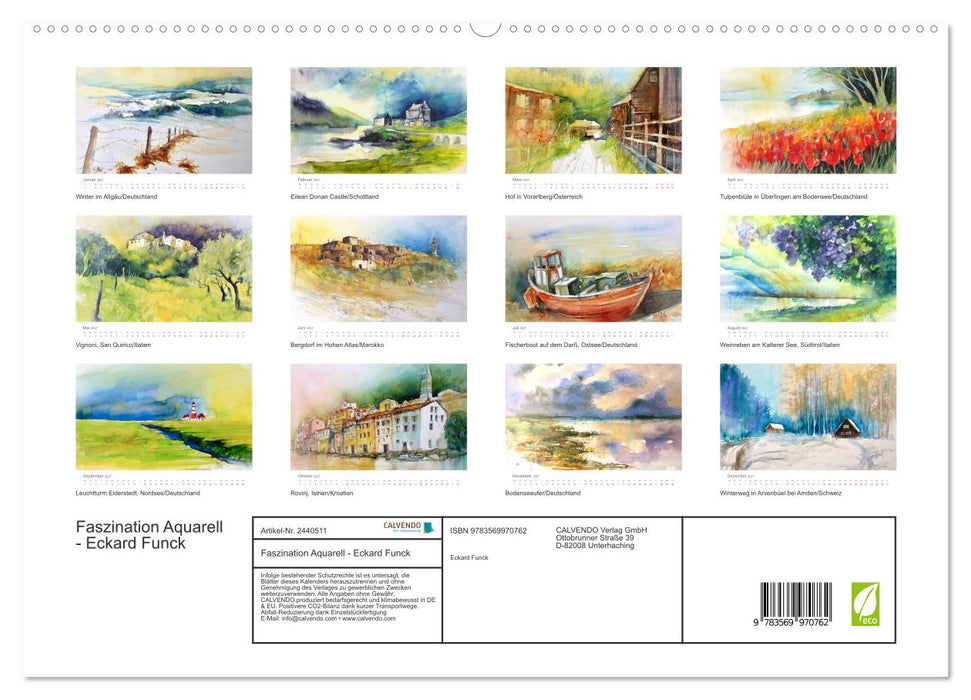 Faszination Aquarell - Eckard Funck (CALVENDO Premium Wandkalender 2027)