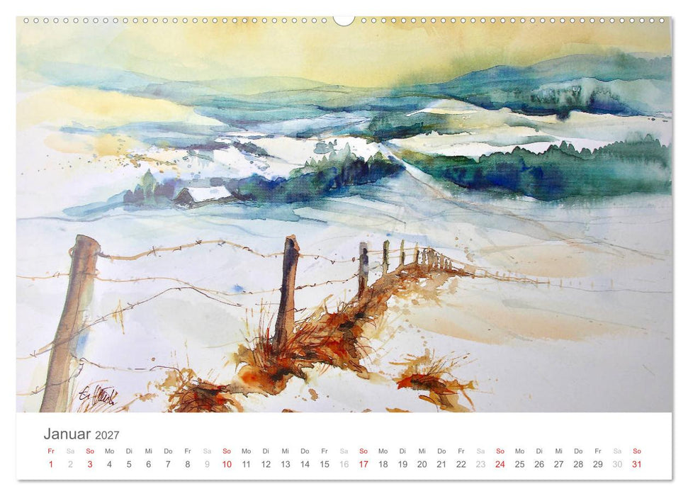 Faszination Aquarell - Eckard Funck (CALVENDO Premium Wandkalender 2027)
