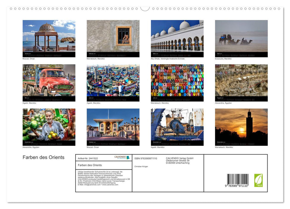 Farben des Orients (CALVENDO Premium Wandkalender 2027)