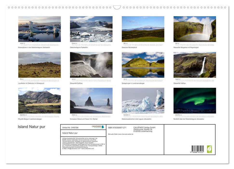 Island Natur pur (CALVENDO Wandkalender 2027)