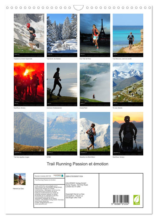 Trail Running Passion et émotion (CALVENDO Calendrier mensuel 2027)