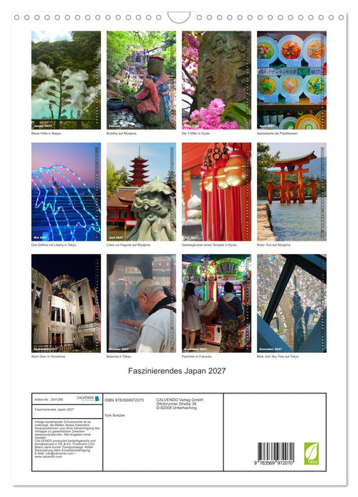 Faszinierendes Japan 2027 (CALVENDO Wandkalender 2027)