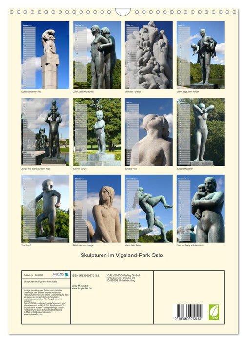 Skulpturen im Vigeland-Park Oslo (CALVENDO Wandkalender 2027)