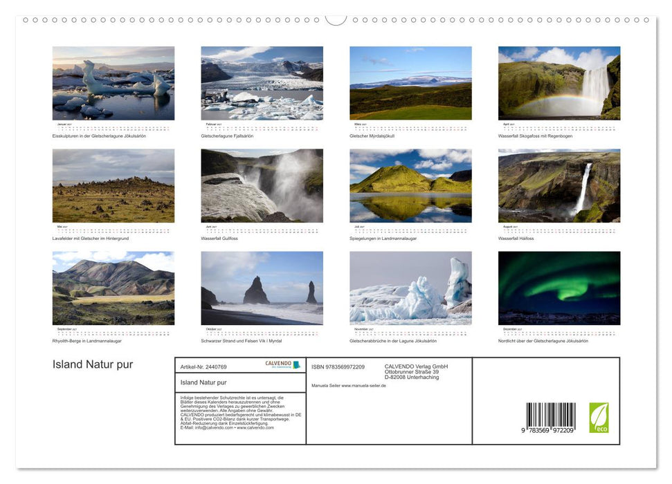 Island Natur pur (CALVENDO Premium Wandkalender 2027)